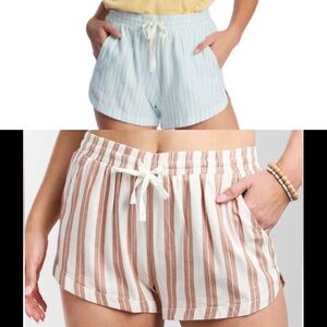 LOT OF 2 BILLABONG S Road Trippin Shorts-white/dusty rose,  blue/white stripe